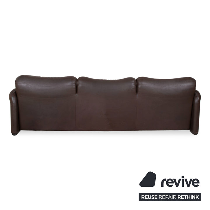 Cassina Maralunga Leder Dreisitzer Braun Espresso Sofa Couch manuelle Funktion