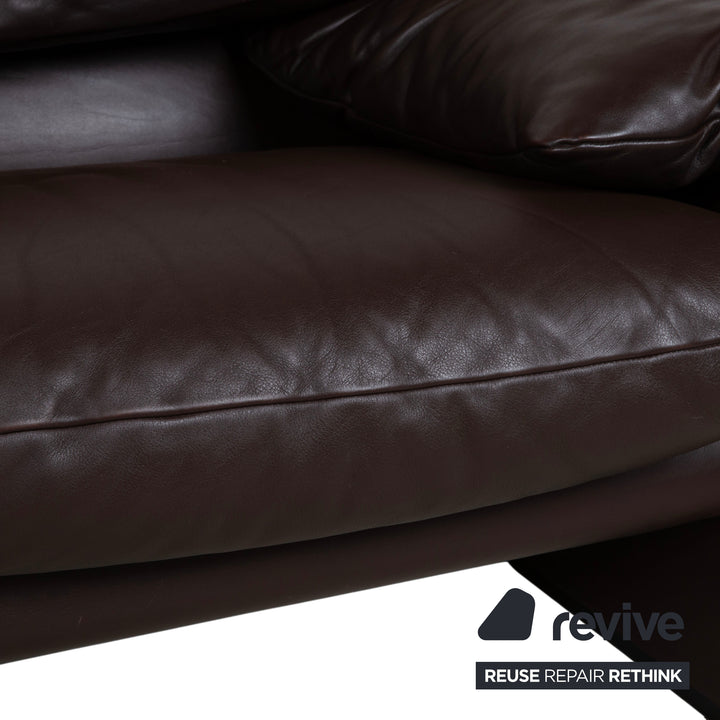 Cassina Maralunga Leder Dreisitzer Braun Espresso Sofa Couch manuelle Funktion