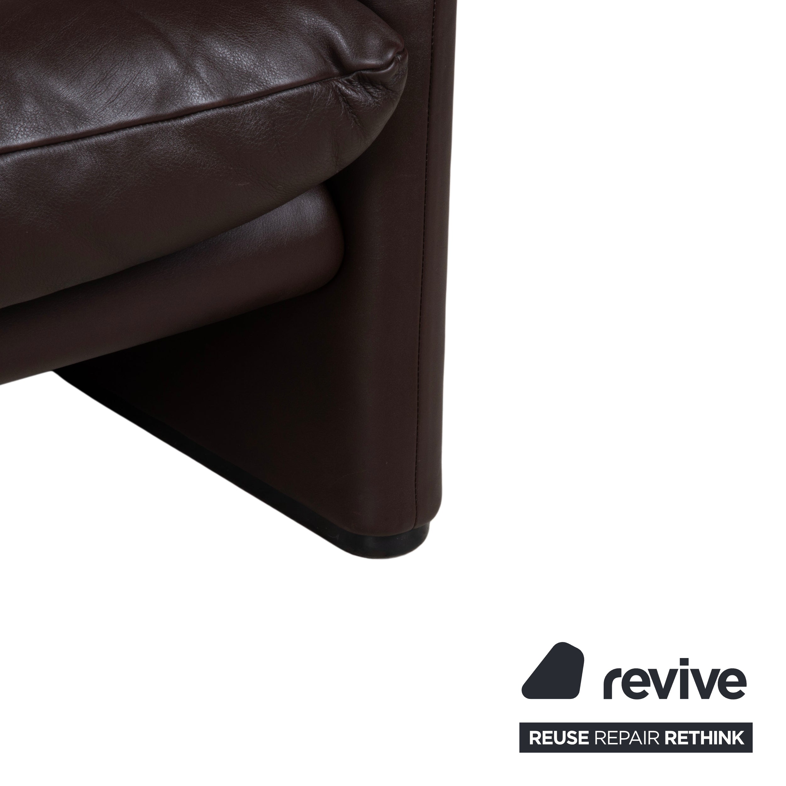Cassina Maralunga Leder Dreisitzer Braun Espresso Sofa Couch manuelle Funktion