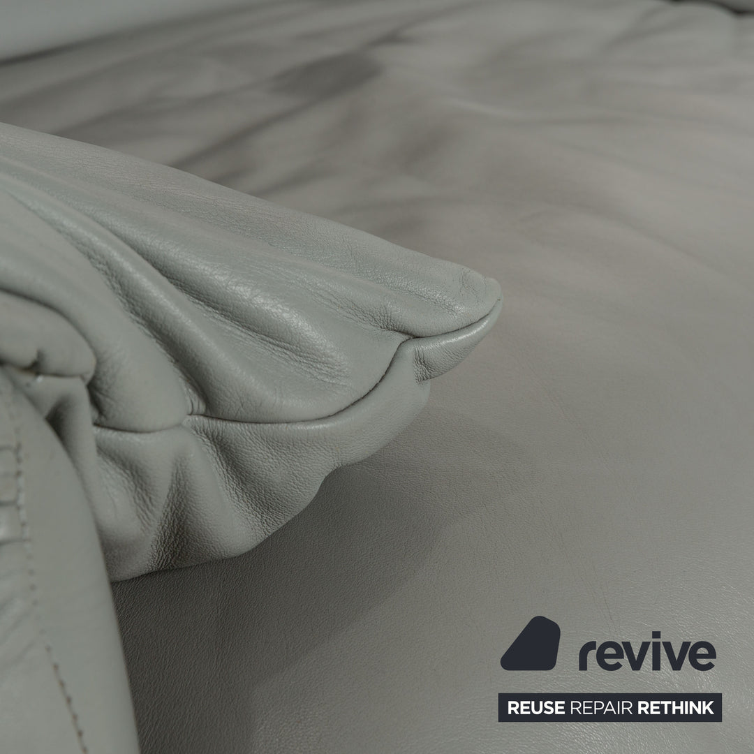 Cassina Maralunga Leder Garnitur Zweisitzer & 2x Sessel Grau Sofa Couch manuelle Funktion