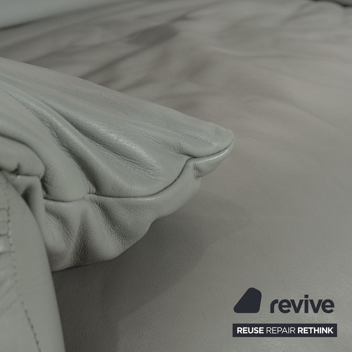 Cassina Maralunga Leder Garnitur Zweisitzer & 2x Sessel Grau Sofa Couch manuelle Funktion