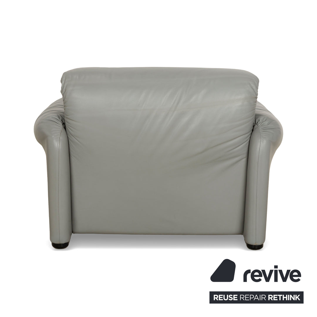 Cassina Maralunga Leder Garnitur Zweisitzer & 2x Sessel Grau Sofa Couch manuelle Funktion