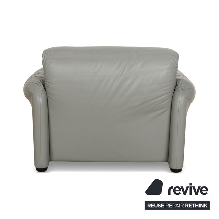 Cassina Maralunga Leder Garnitur Zweisitzer & 2x Sessel Grau Sofa Couch manuelle Funktion