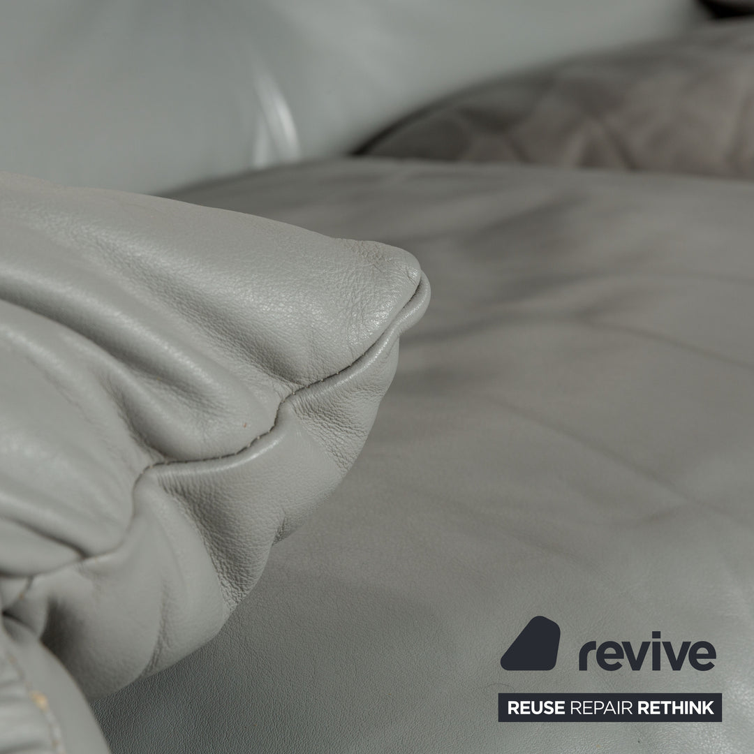 Cassina Maralunga Leder Garnitur Zweisitzer & 2x Sessel Grau Sofa Couch manuelle Funktion