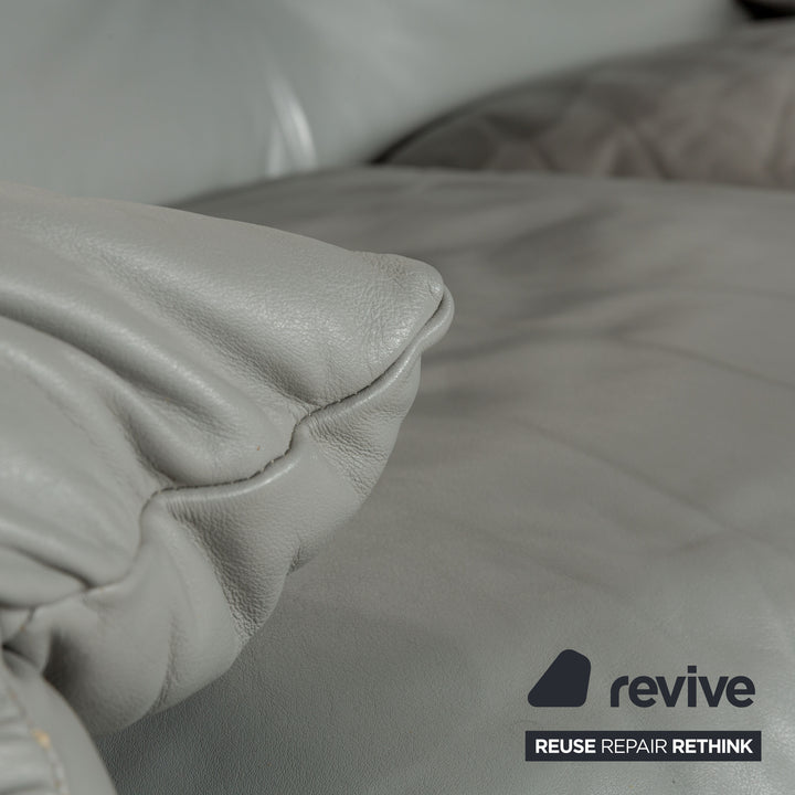 Cassina Maralunga Leder Garnitur Zweisitzer & 2x Sessel Grau Sofa Couch manuelle Funktion