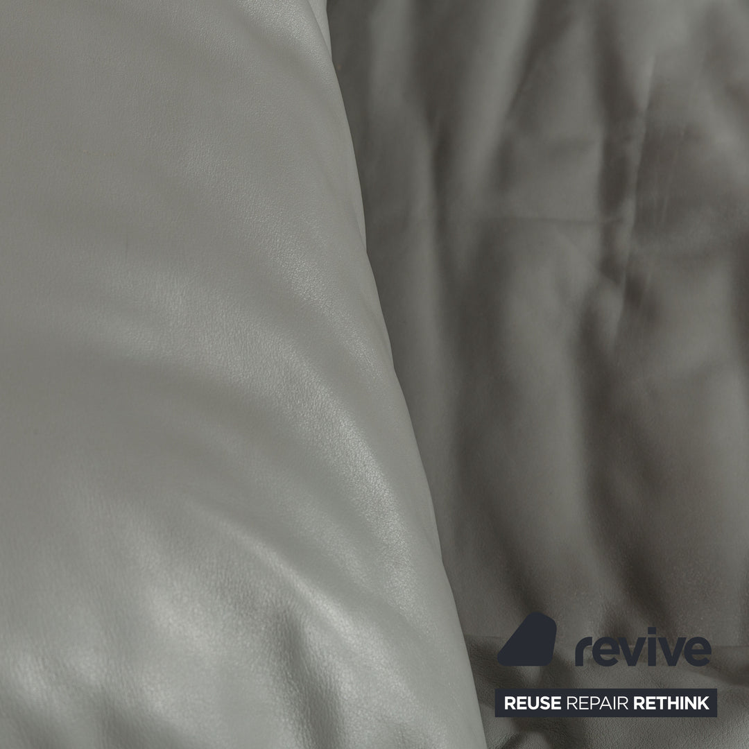 Cassina Maralunga Leder Garnitur Zweisitzer & 2x Sessel Grau Sofa Couch manuelle Funktion