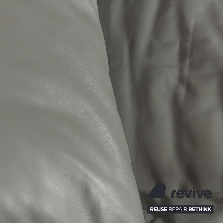 Cassina Maralunga Leder Garnitur Zweisitzer & 2x Sessel Grau Sofa Couch manuelle Funktion