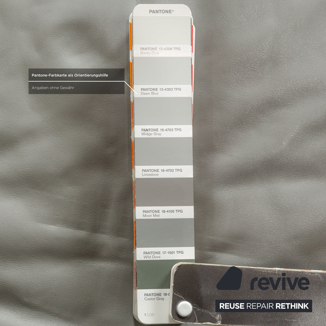 Cassina Maralunga Leder Garnitur Zweisitzer & 2x Sessel Grau Sofa Couch manuelle Funktion