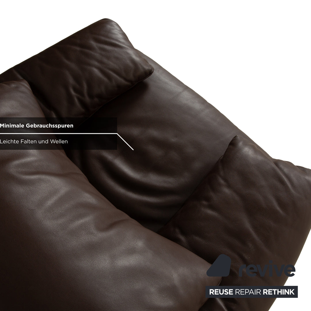 Cassina Maralunga Leder Sessel Braun Kastanie manuelle Funktion