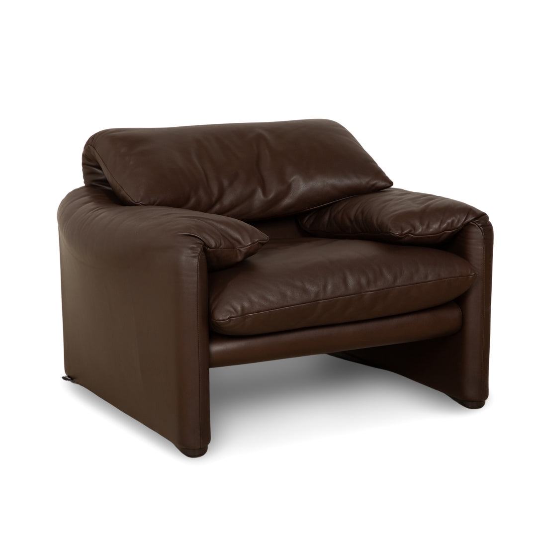 Cassina Maralunga Leder Sessel Braun Kastanie manuelle Funktion