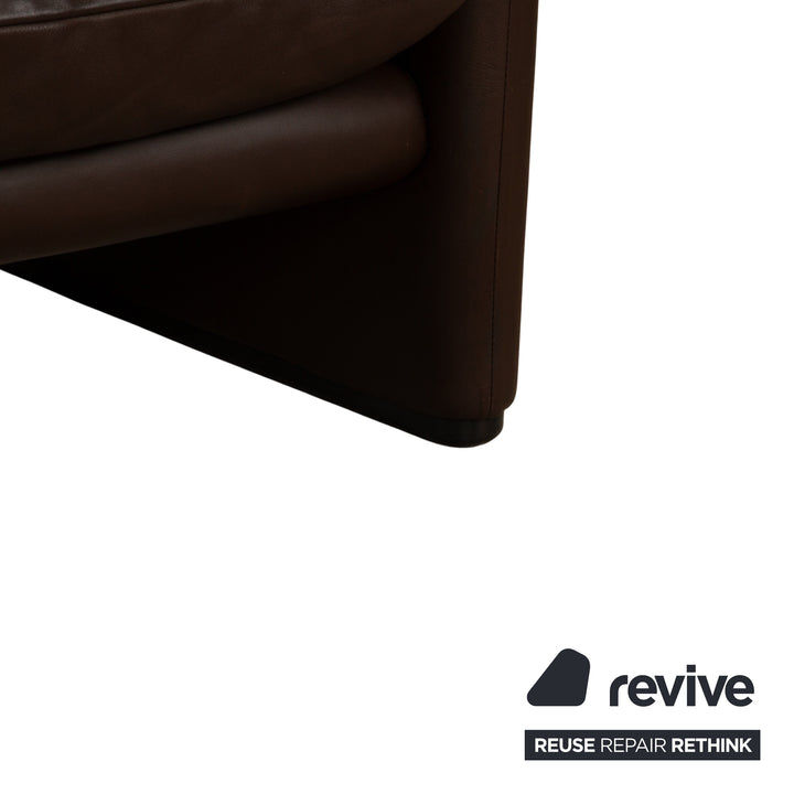 Cassina Maralunga leather armchair brown chestnut manual function