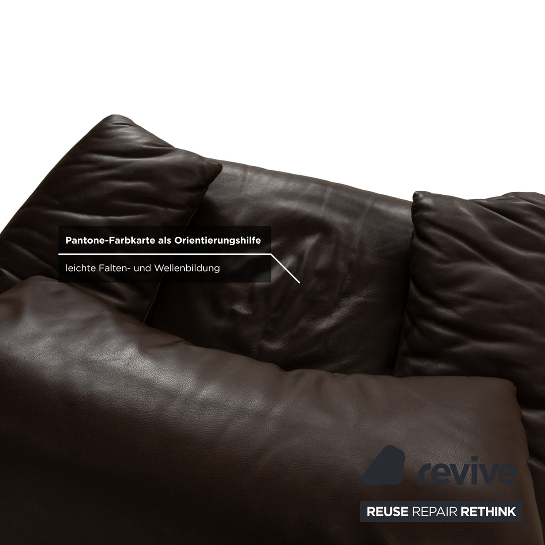 Cassina Maralunga leather armchair brown chestnut manual function