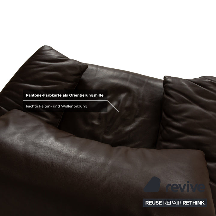 Cassina Maralunga leather armchair brown chestnut manual function