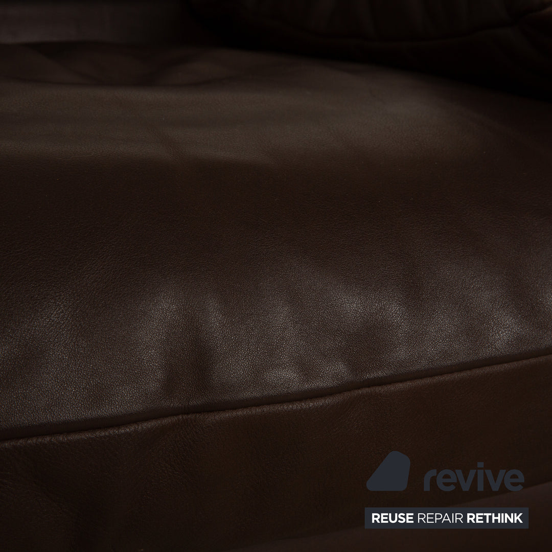 Cassina Maralunga leather armchair brown chestnut manual function