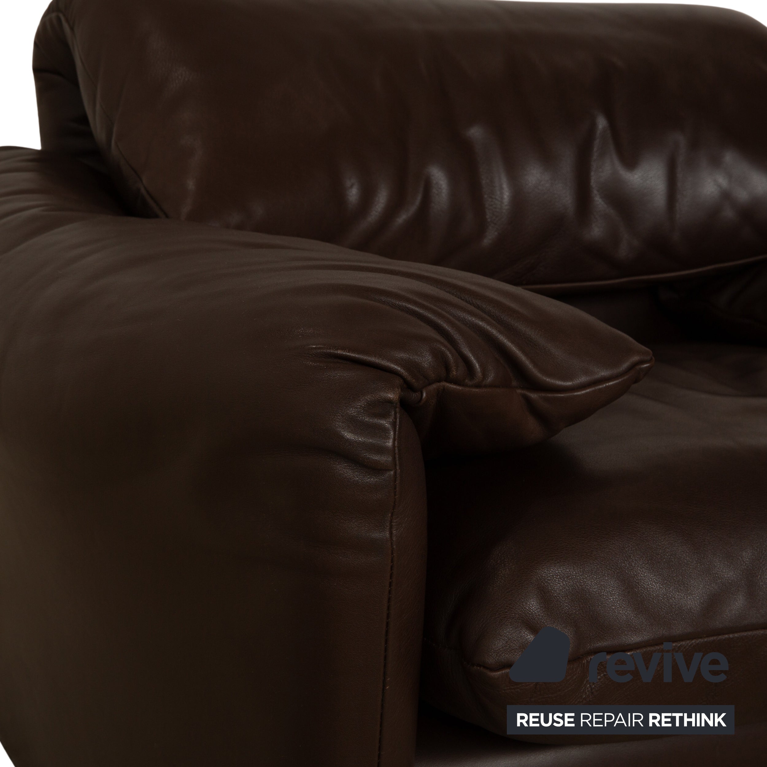 Cassina Maralunga Leder Sessel Braun Kastanie manuelle Funktion