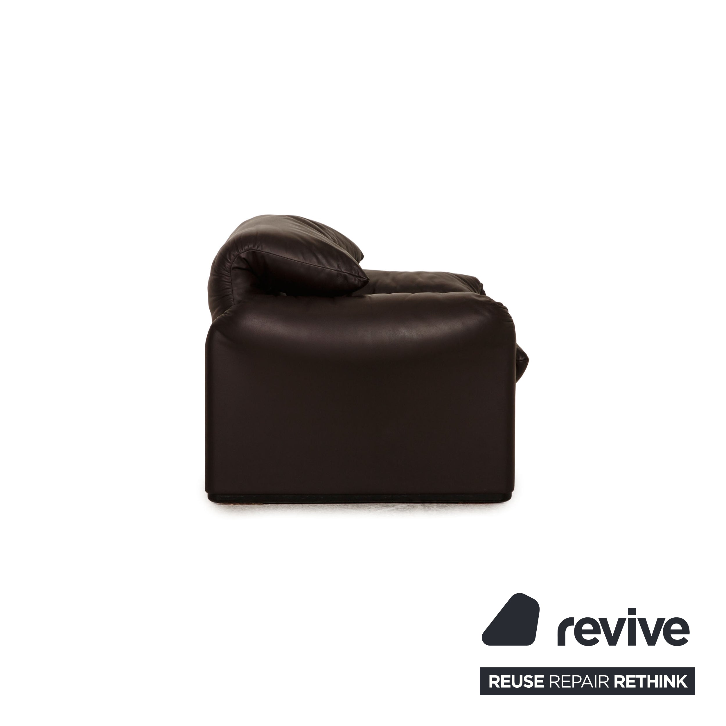 Cassina Maralunga Fauteuil En Cuir Marron Foncé Fonction