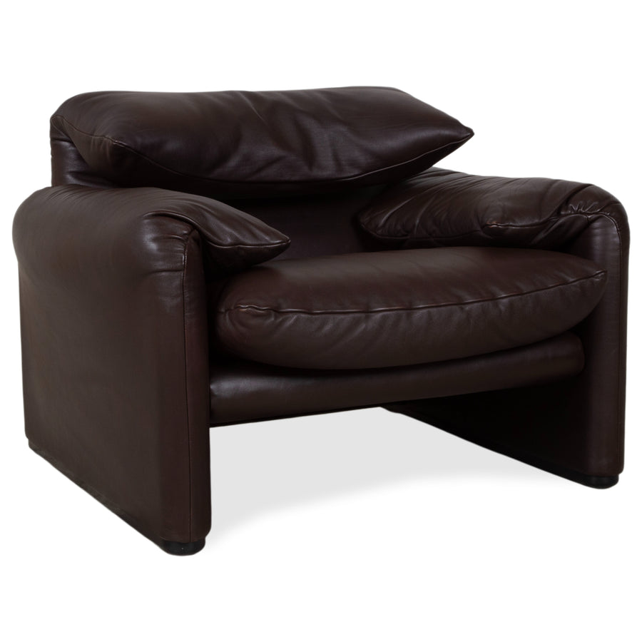 Cassina Maralunga Leder Sessel Braun Espresso manuelle Funktion