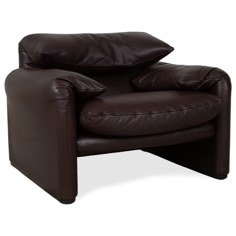 Cassina Maralunga Leder Sessel Braun Espresso manuelle Funktion