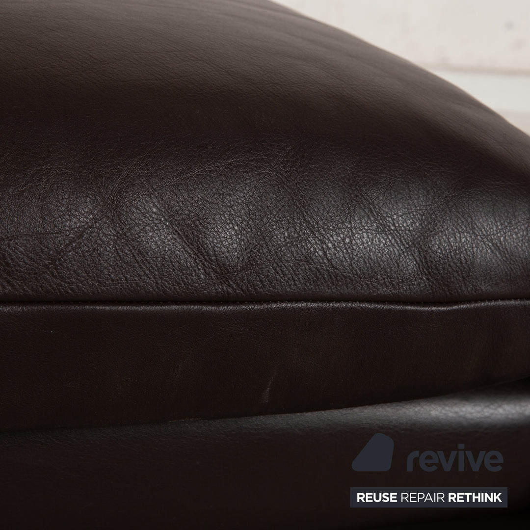Cassina Maralunga Leather Armchair Set Brown Dark Brown Armchair Stool Manual Function