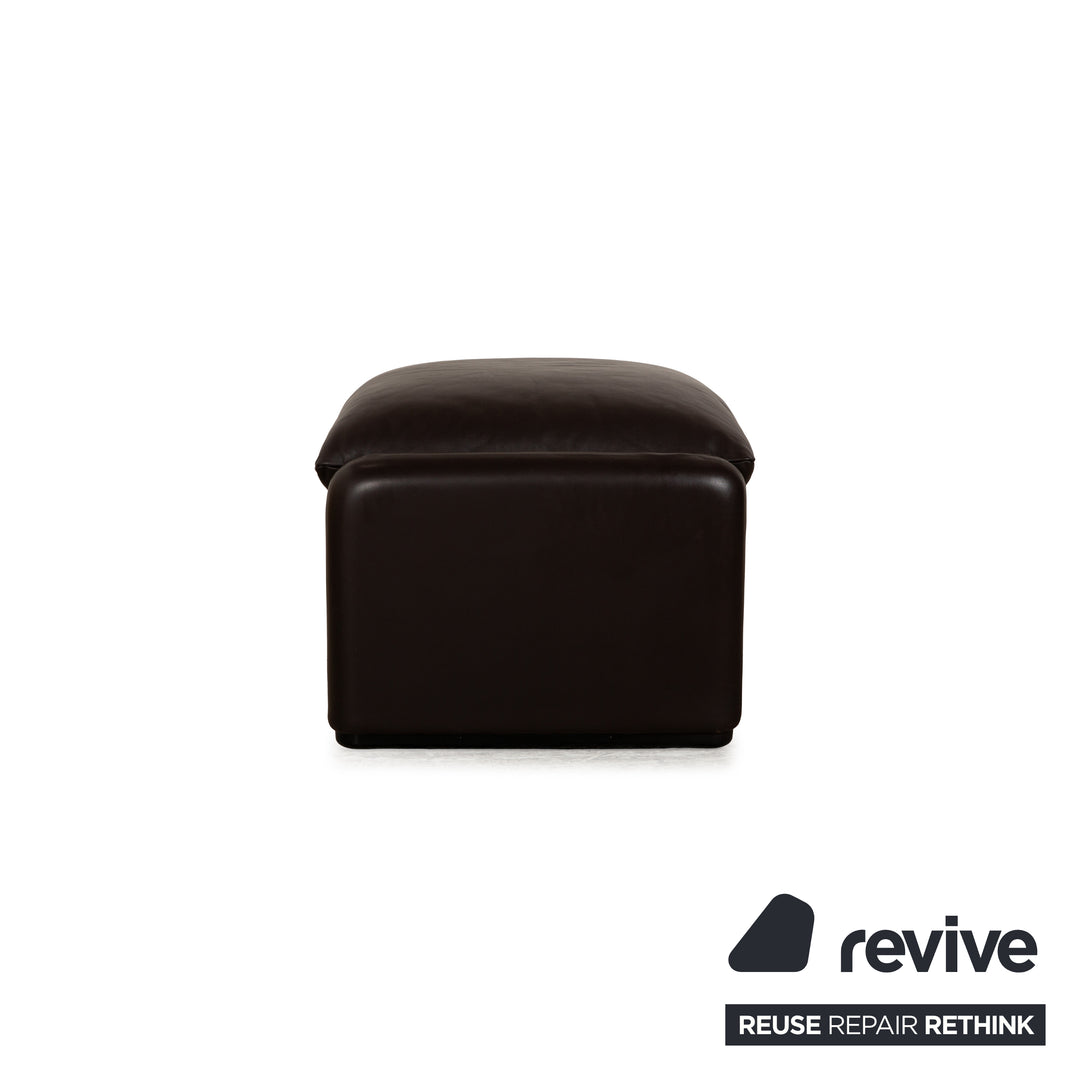 Cassina Maralunga Leather Armchair Set Brown Dark Brown Armchair Stool Manual Function