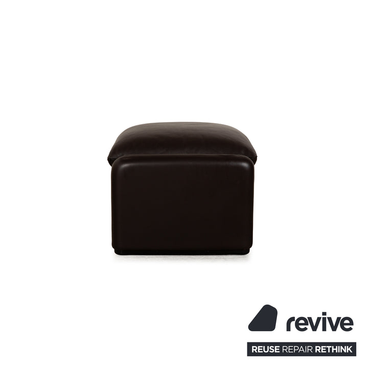 Cassina Maralunga Leather Armchair Set Brown Dark Brown Armchair Stool Manual Function