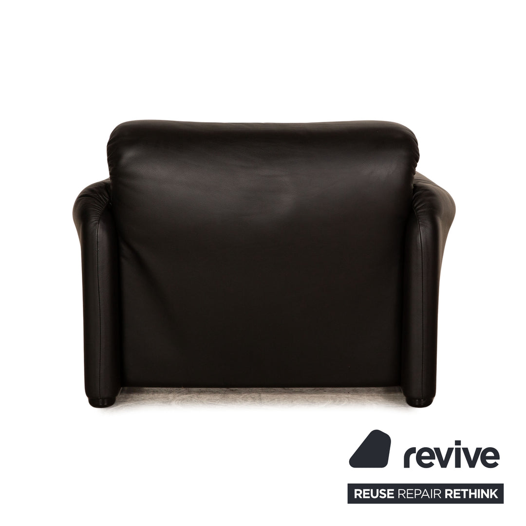 Cassina Maralunga ensemble canapé en cuir noir 2x fauteuil deux places fonction manuelle