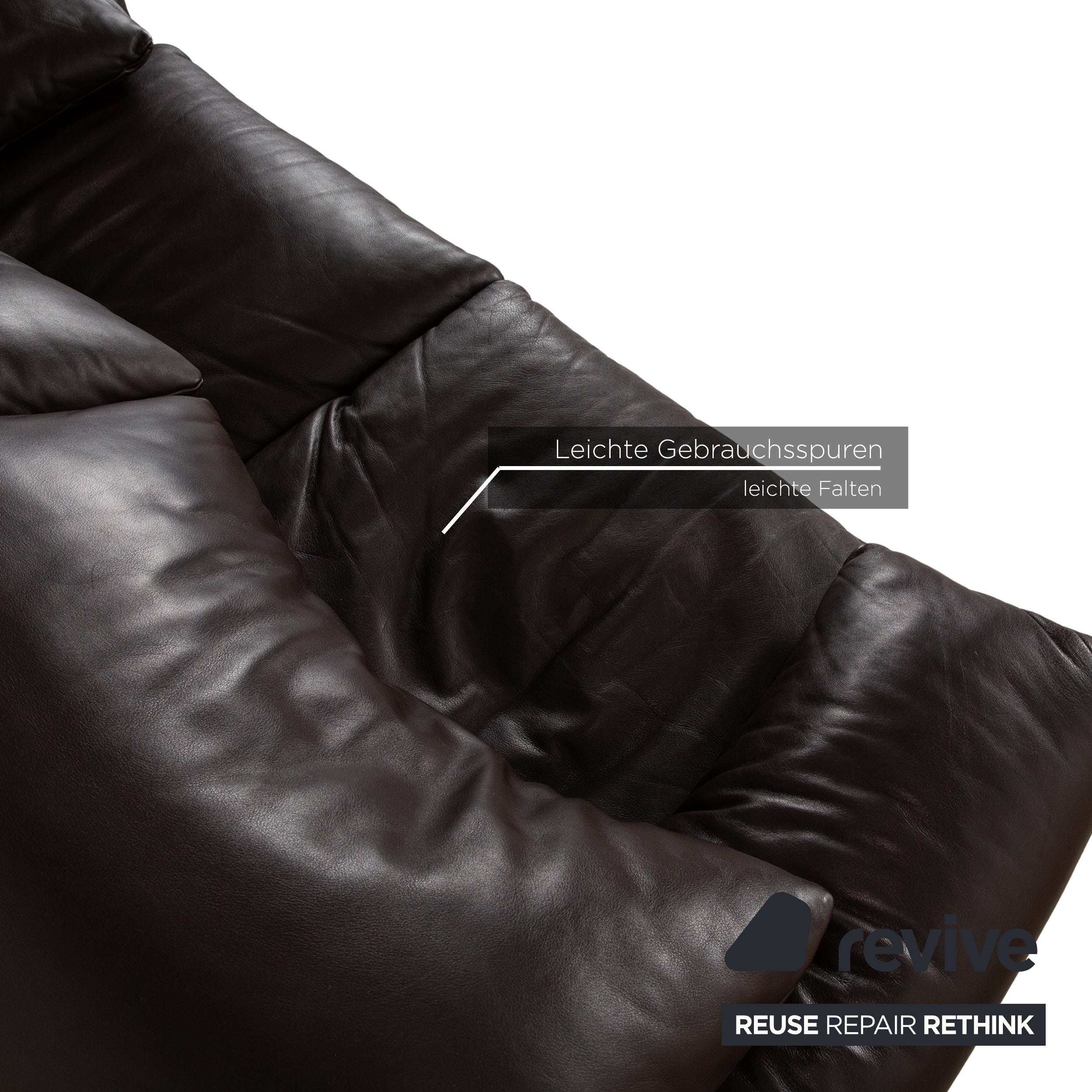 Cassina Maralunga Canapé deux places en cuir marron foncé à fonction manuelle