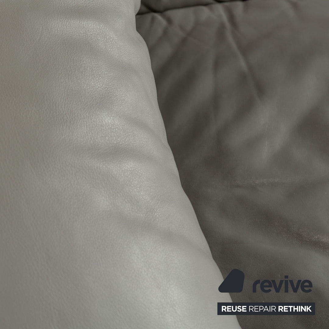 Cassina Maralunga Leder Zweisitzer Grau Sofa Couch manuelle Funktion