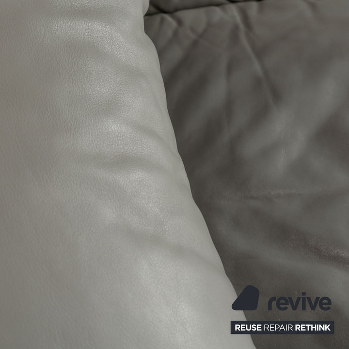 Cassina Maralunga Leder Zweisitzer Grau Sofa Couch manuelle Funktion