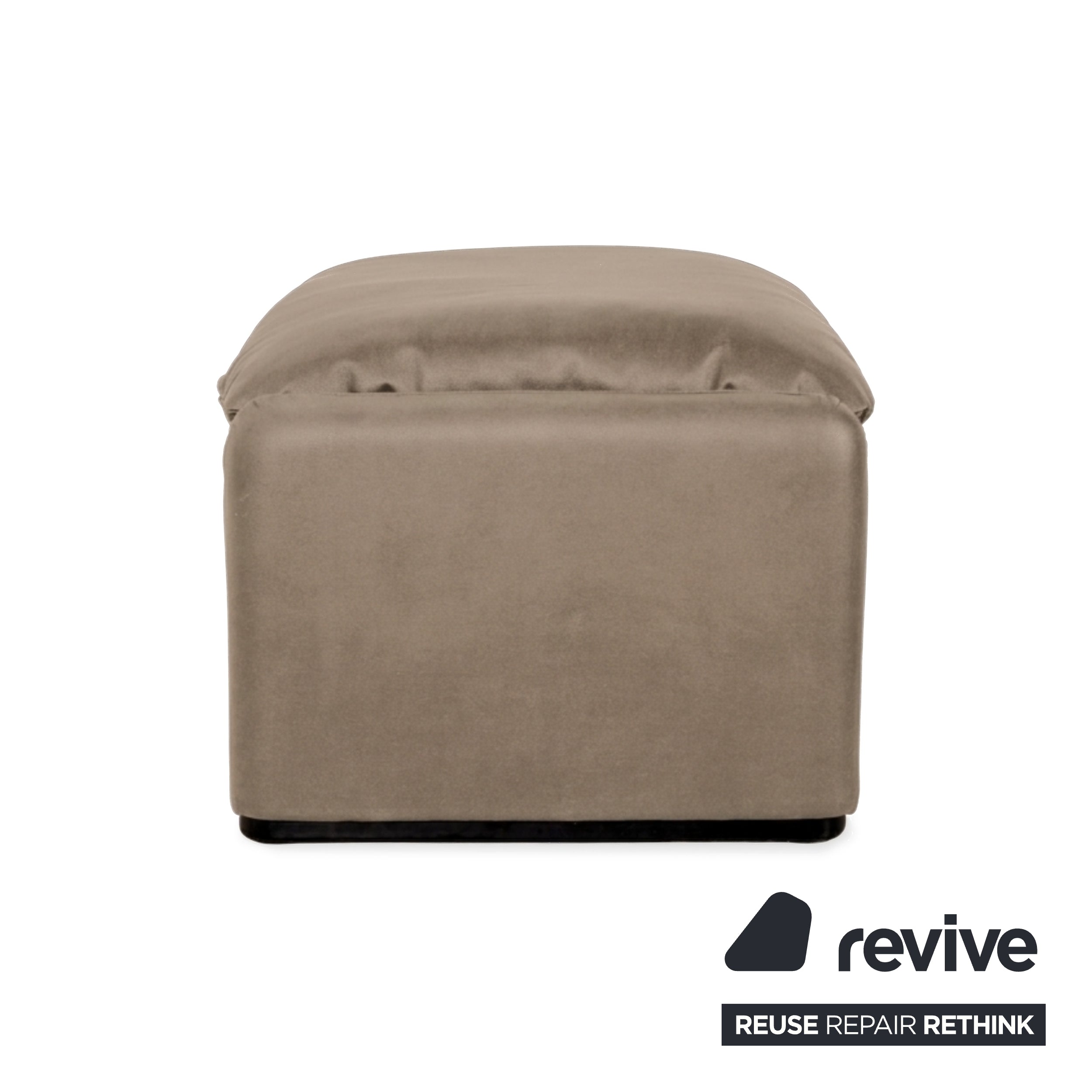 Cassina Maralunga Armchair Ottoman Vegan Leather Beige Taupe Manual Function Newly Upholstered