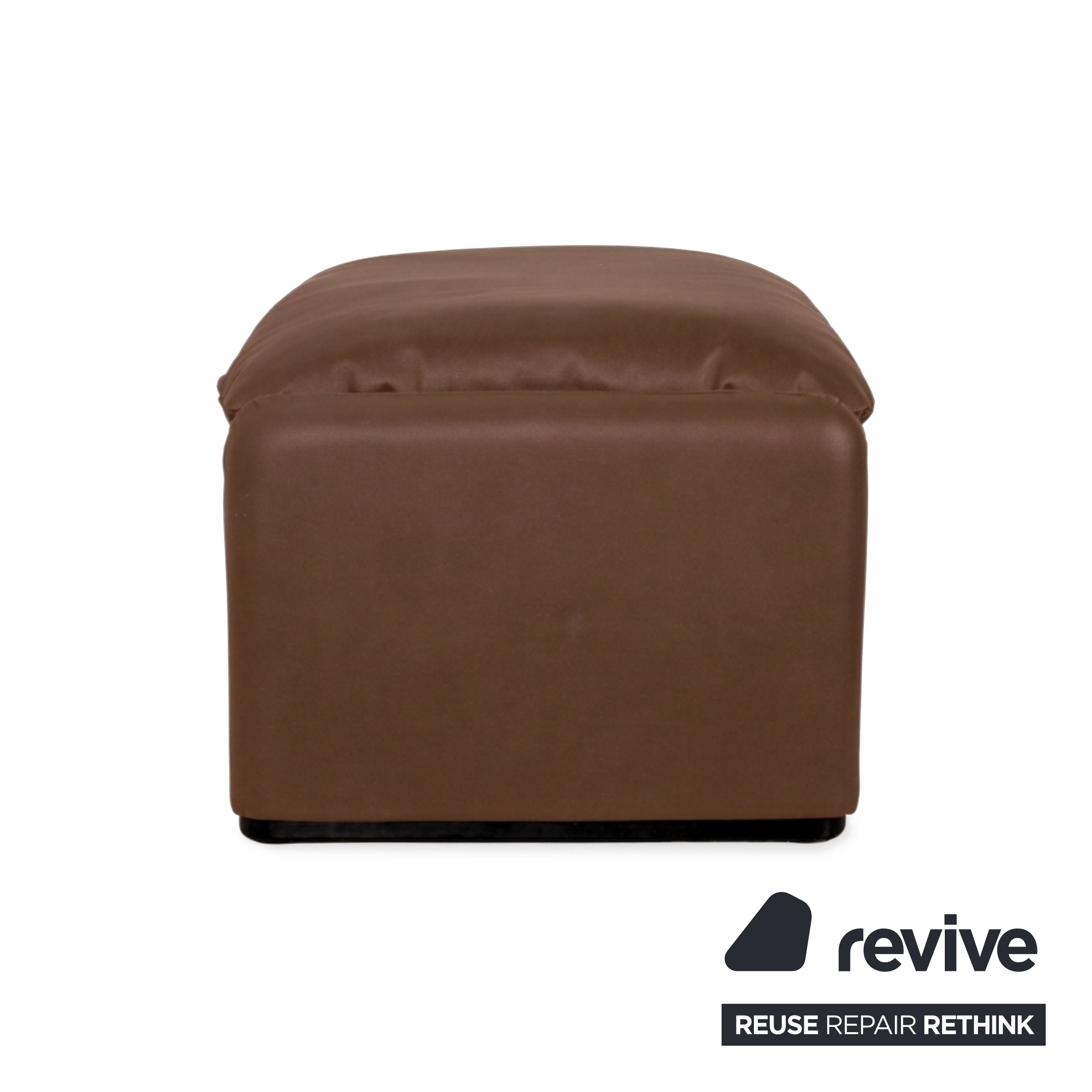 Cassina Maralunga Armchair Ottoman Vegan Leather Brown Cognac Manual Function Reupholstered