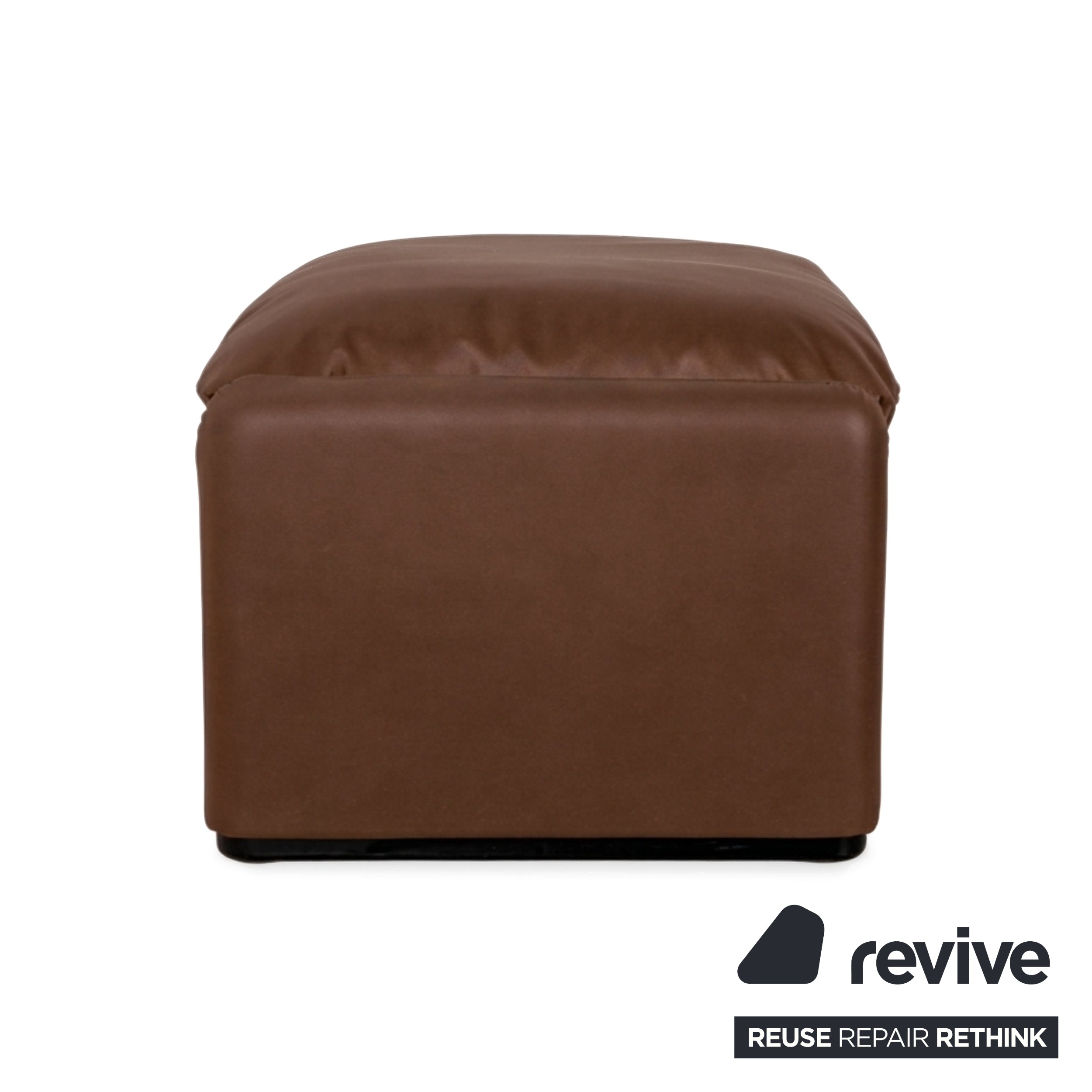 Cassina Maralunga Armchair Ottoman Vegan Leather Brown Cognac Manual Function Reupholstered