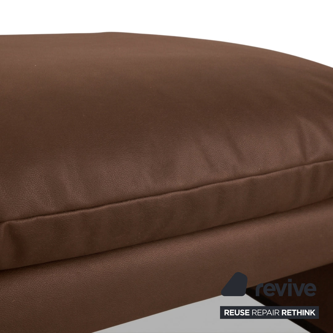 Cassina Maralunga Sessel + Hocker veganes Leder GAVIN 103 Cognac manuelle Funktion