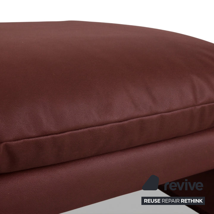 Cassina Maralunga Sessel + Hocker veganes Leder GAVIN 107 Bordeaux Rot manuelle Funktion