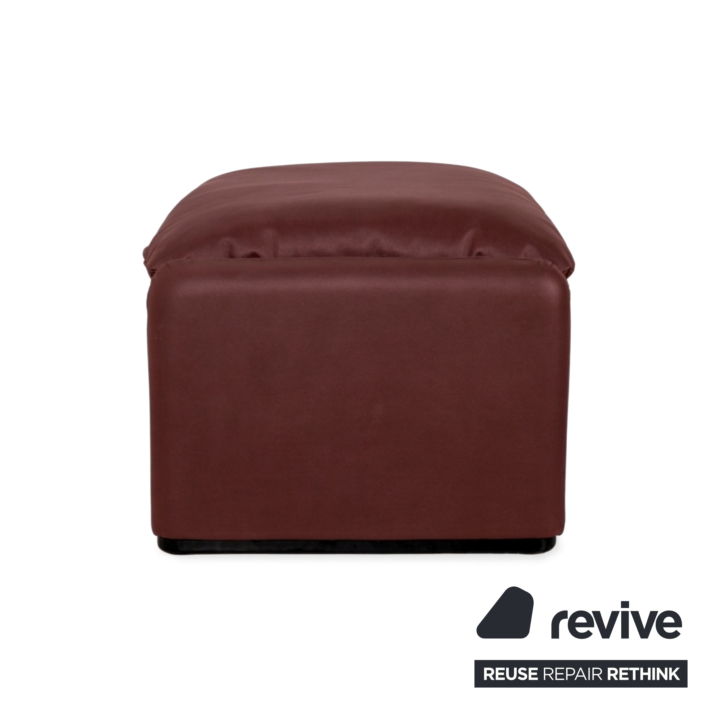 Cassina Maralunga Armchair Ottoman Vegan Leather Red Manual Reupholstered