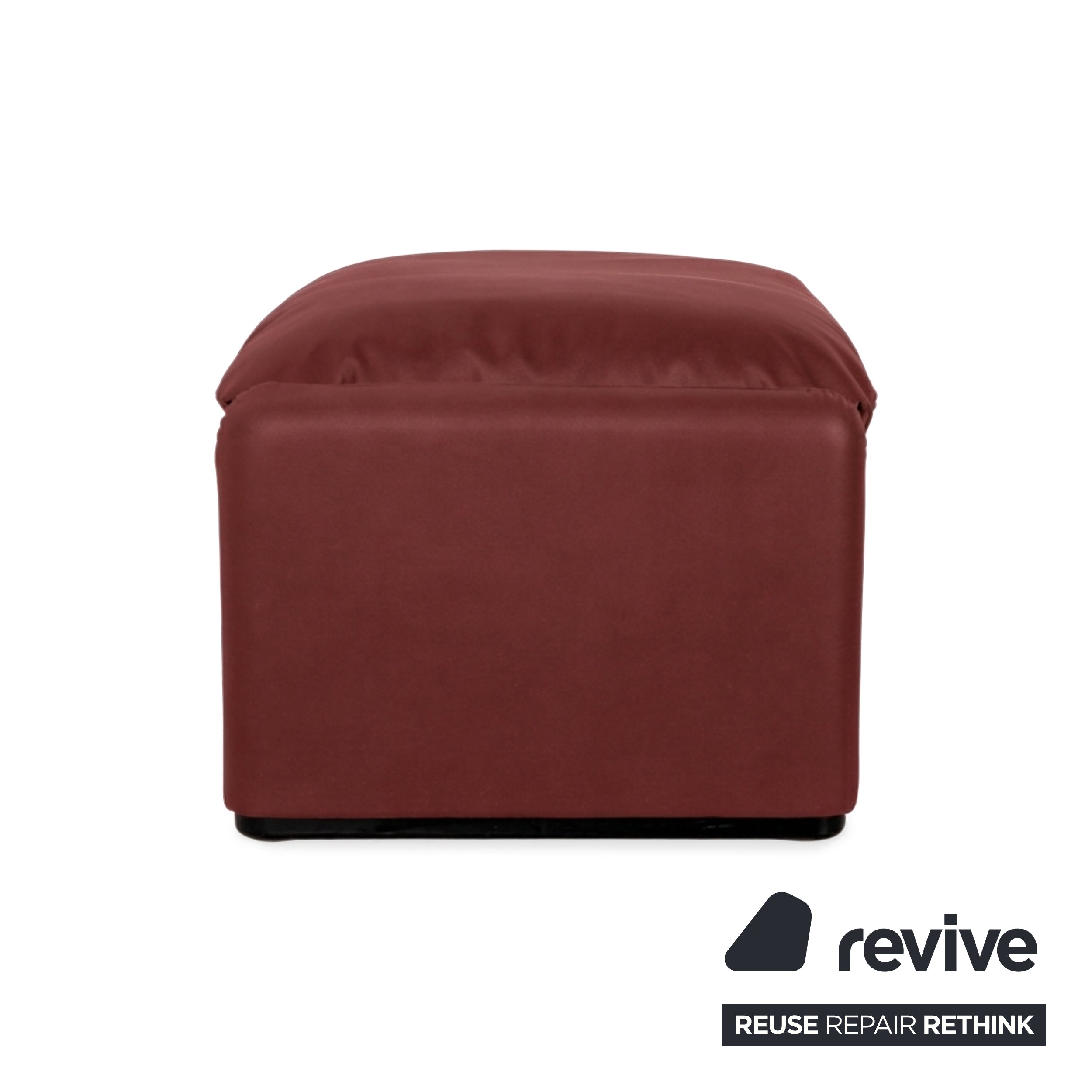 Cassina Maralunga Armchair Ottoman Vegan Leather Red Manual Reupholstered