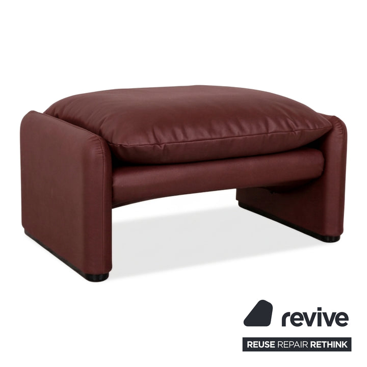 Cassina Maralunga Sessel Hocker veganes Leder Rot manuelle Funktion Neubezug