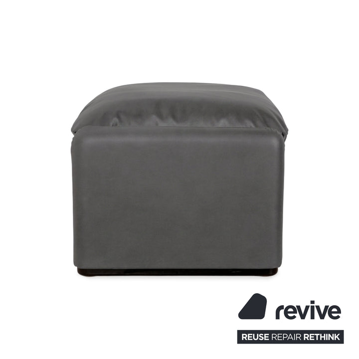 Cassina Maralunga Sessel + Hocker veganes Leder GAVIN 115 Grau manuelle Funktion