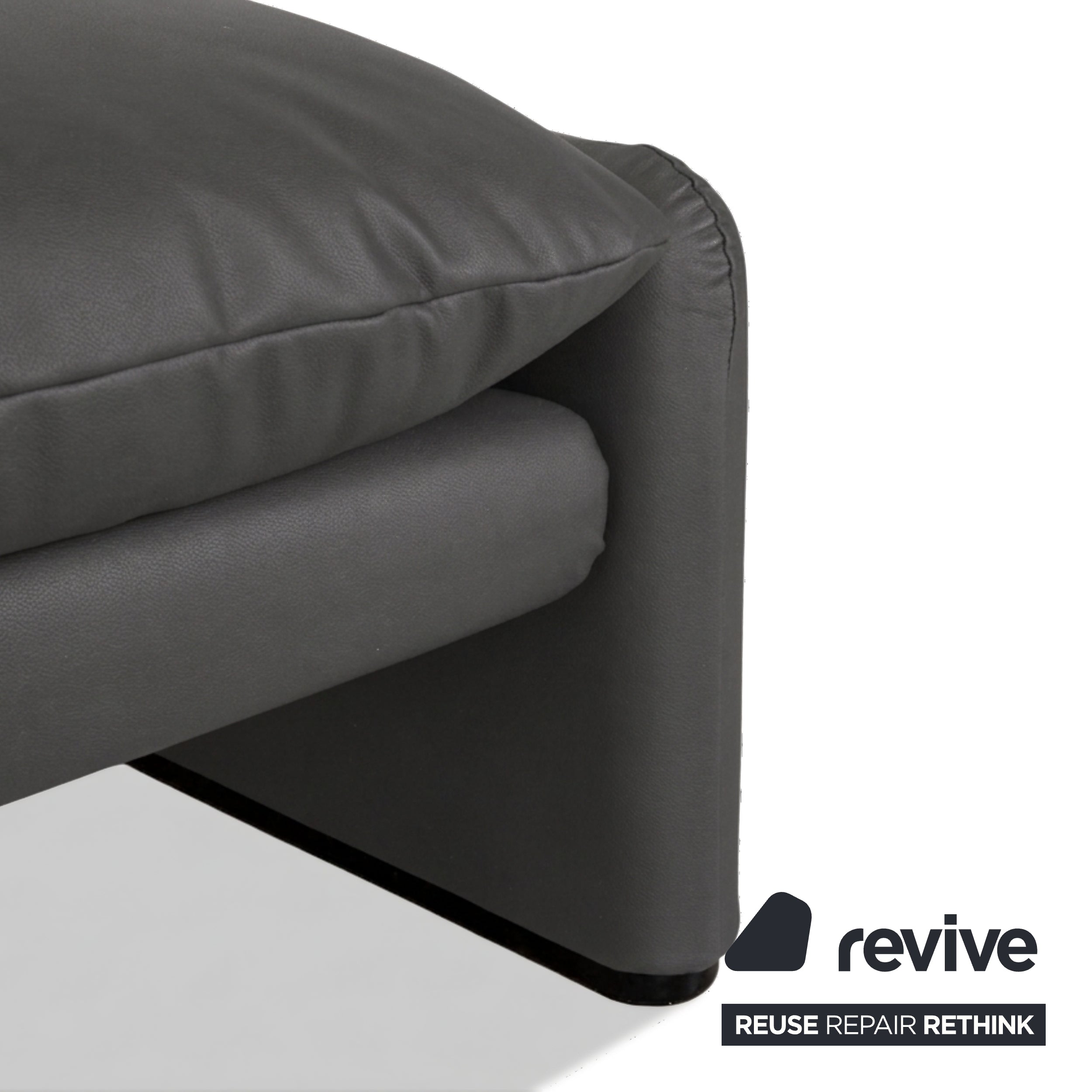 Cassina Maralunga Armchair Ottoman Vegan Leather Gray Manual Function New Upholstery