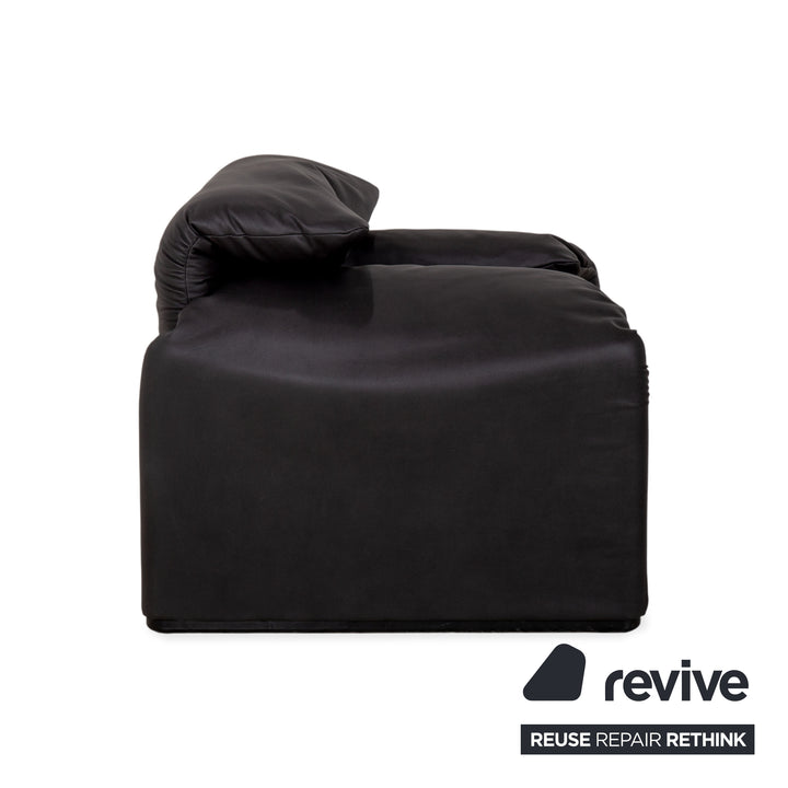 Cassina Maralunga armchair + footstool vegan leather GAVIN 117 anthracite manual function