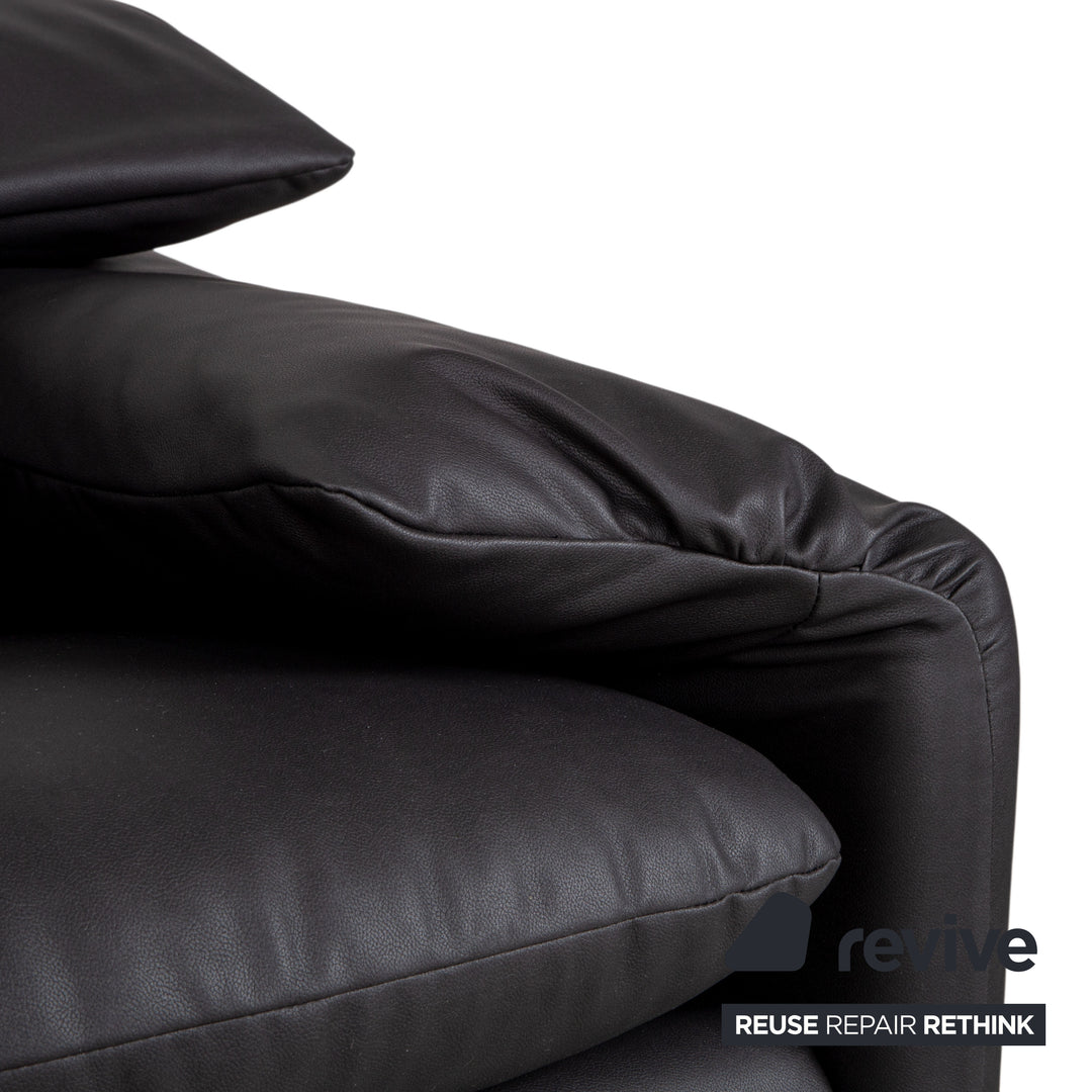 Cassina Maralunga armchair + footstool vegan leather GAVIN 117 anthracite manual function