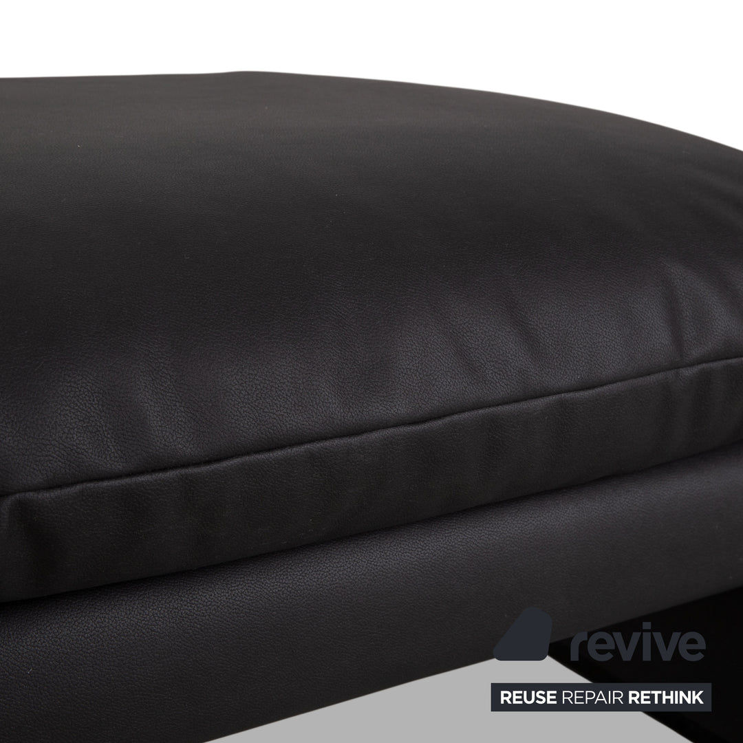 Cassina Maralunga armchair + footstool vegan leather GAVIN 117 anthracite manual function