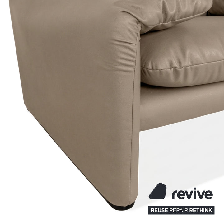Cassina Maralunga Sessel veganes Leder GAVIN 100 Beige manuelle Funktion