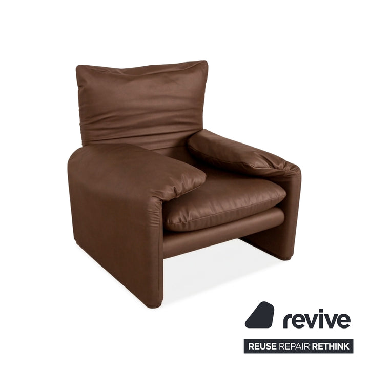 Cassina Maralunga Sessel veganes Leder GAVIN 103 Cognac manuelle Funktion