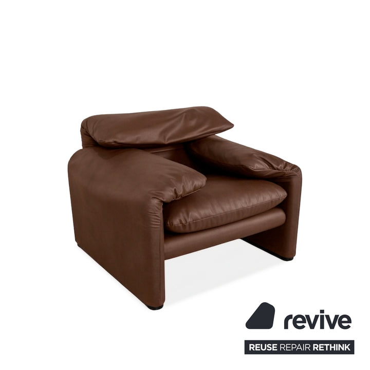 Cassina Maralunga Sessel veganes Leder GAVIN 103 Cognac manuelle Funktion