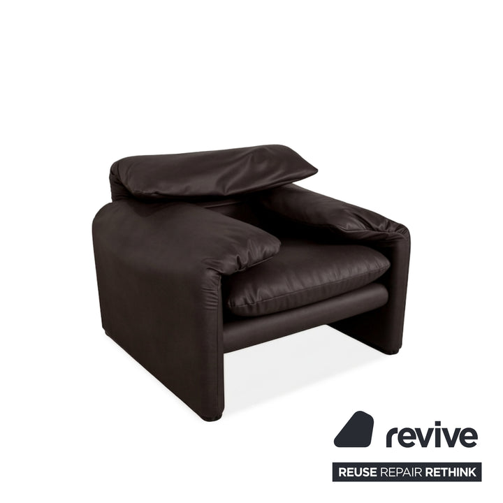 Cassina Maralunga Sessel veganes Leder GAVIN 105 Mokka manuelle Funktion