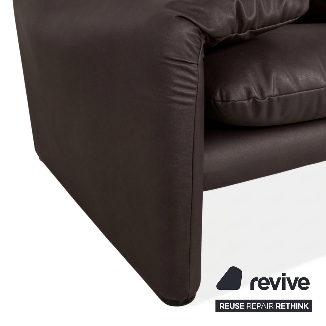 Cassina Maralunga Sessel veganes Leder GAVIN 105 Mokka manuelle Funktion