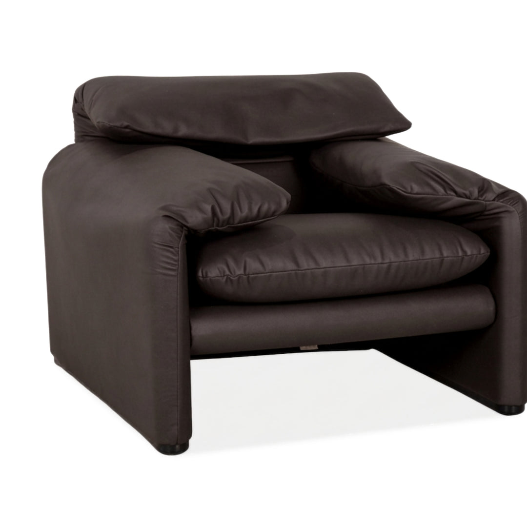 Cassina Maralunga Sessel veganes Leder GAVIN 105 Mokka manuelle Funktion