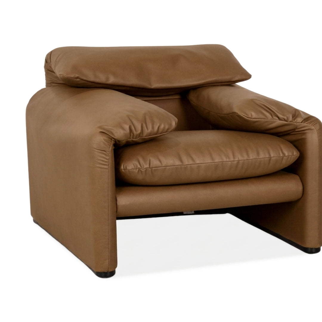 Cassina Maralunga Sessel veganes Leder GAVIN 106 Gelb manuelle Funktion