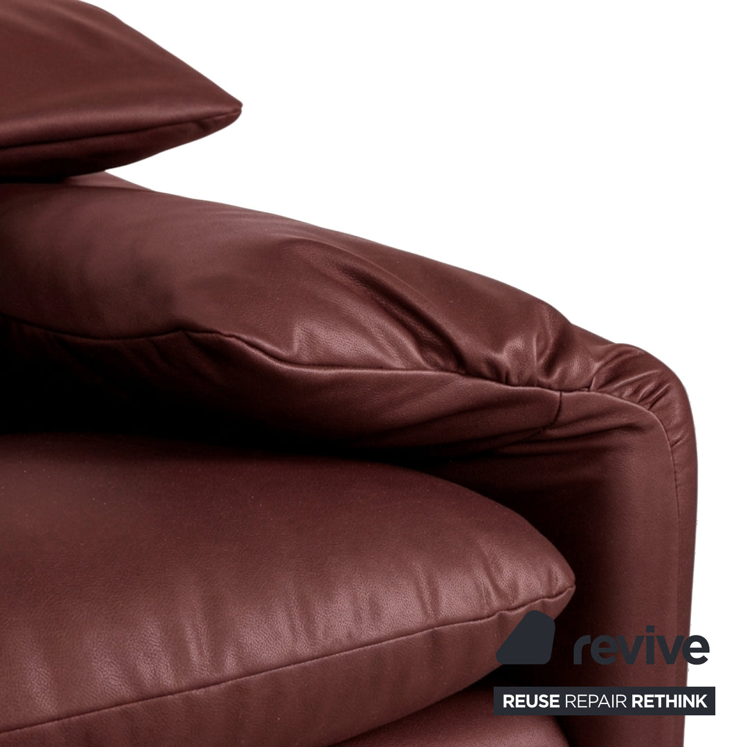 Cassina Maralunga Sessel veganes Leder GAVIN 107 Bordeaux Rot manuelle Funktion